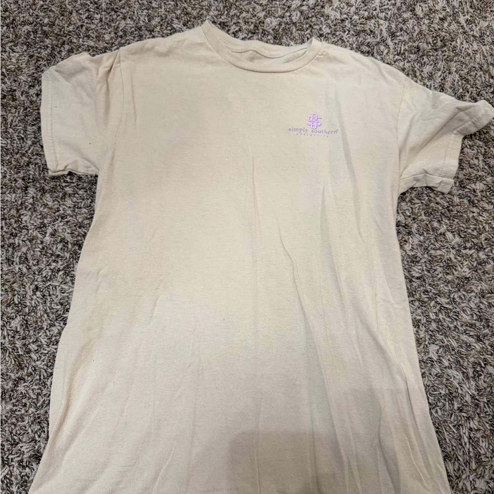 Simply Southern Cream T-Shirt with Purple Logo